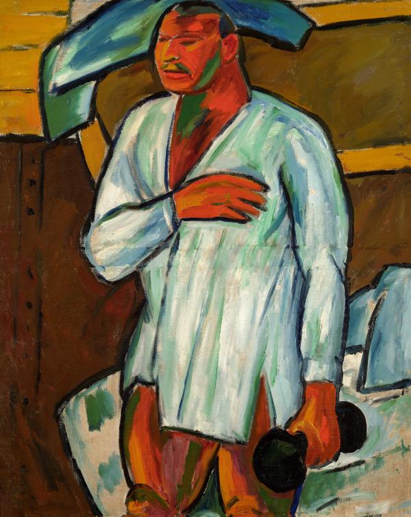 Mikhaïl Larionov, Portrait d’un athlète (Vladimir Bourliouk), 1910